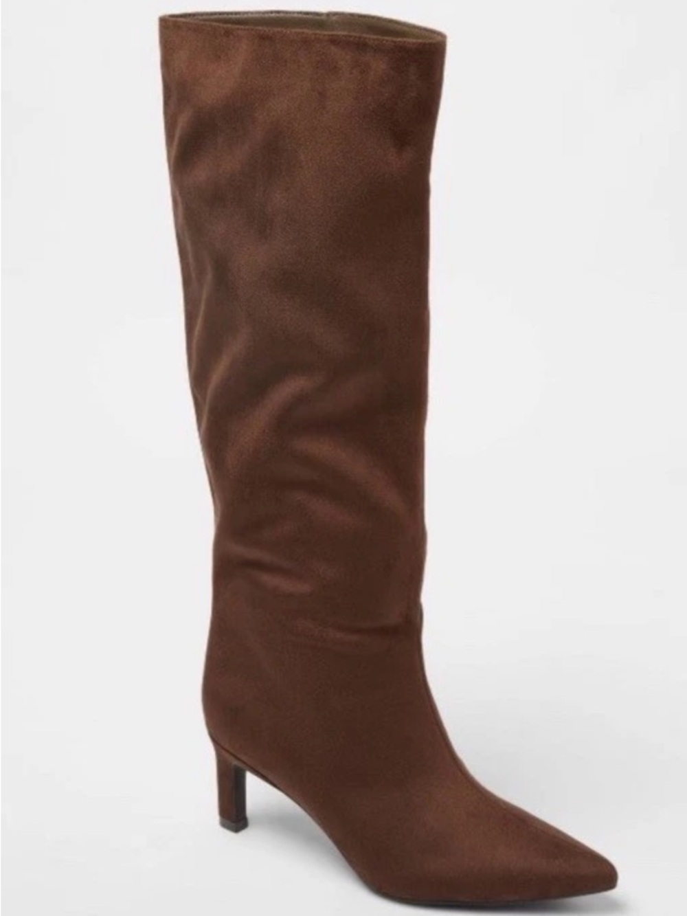 Women's Brown Knee-High Pointed Toe Heel Boots